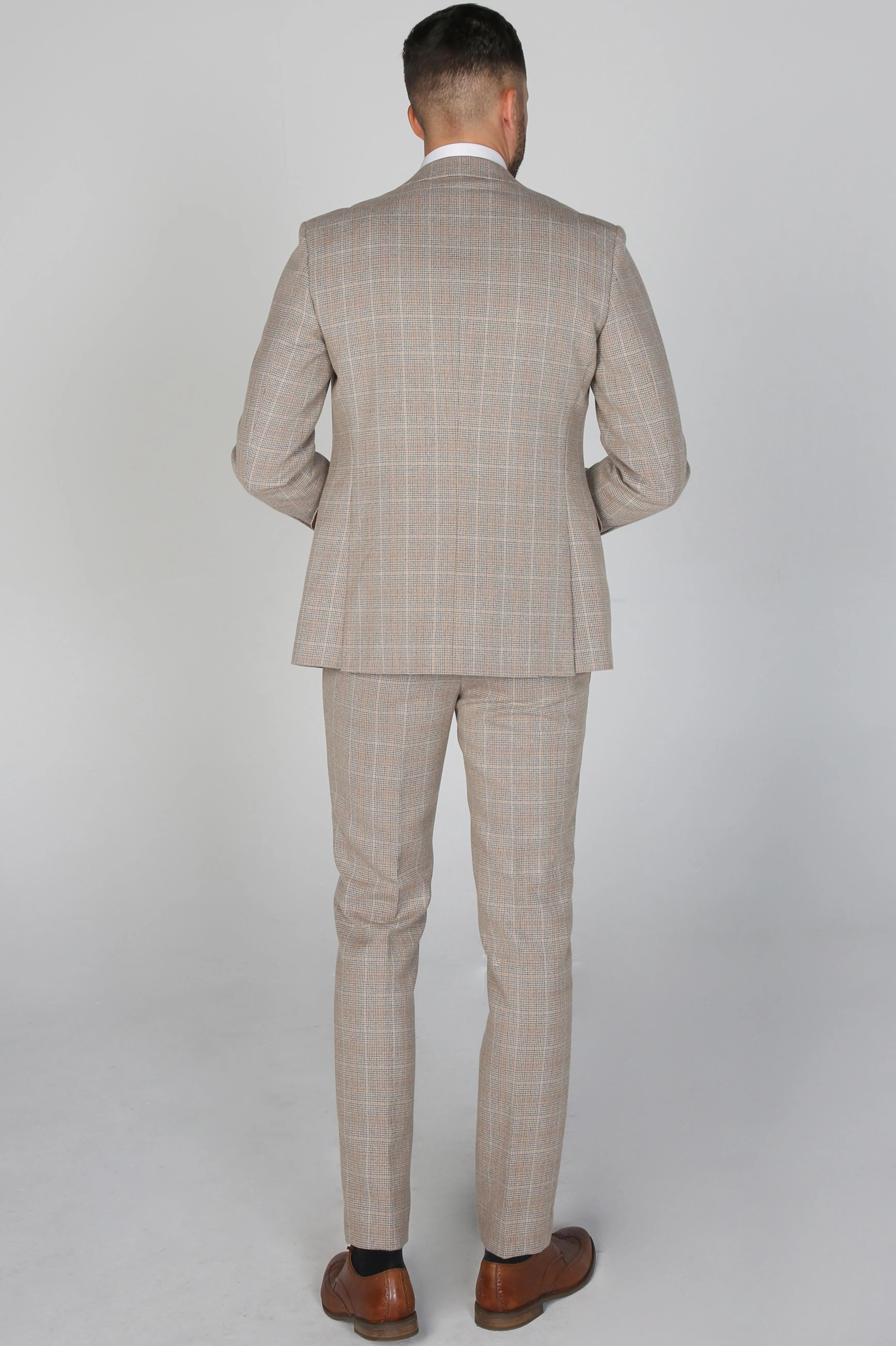 Paul Andrew -Holland Beige Men's Three Piece Suit