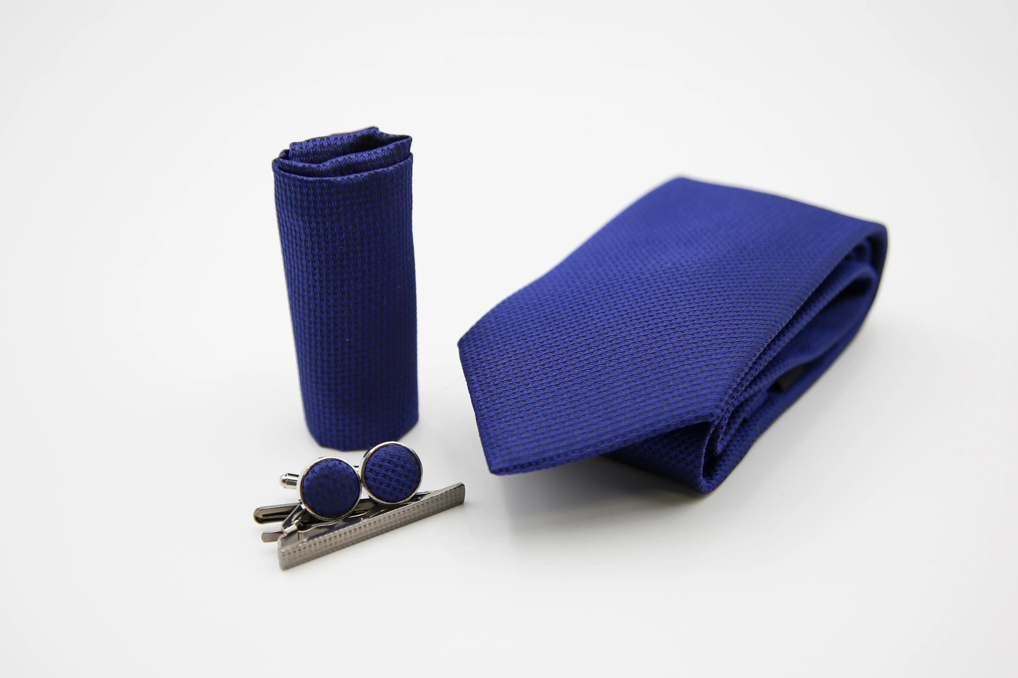 Paul Andrew - Navy Blue Textured Tie Set