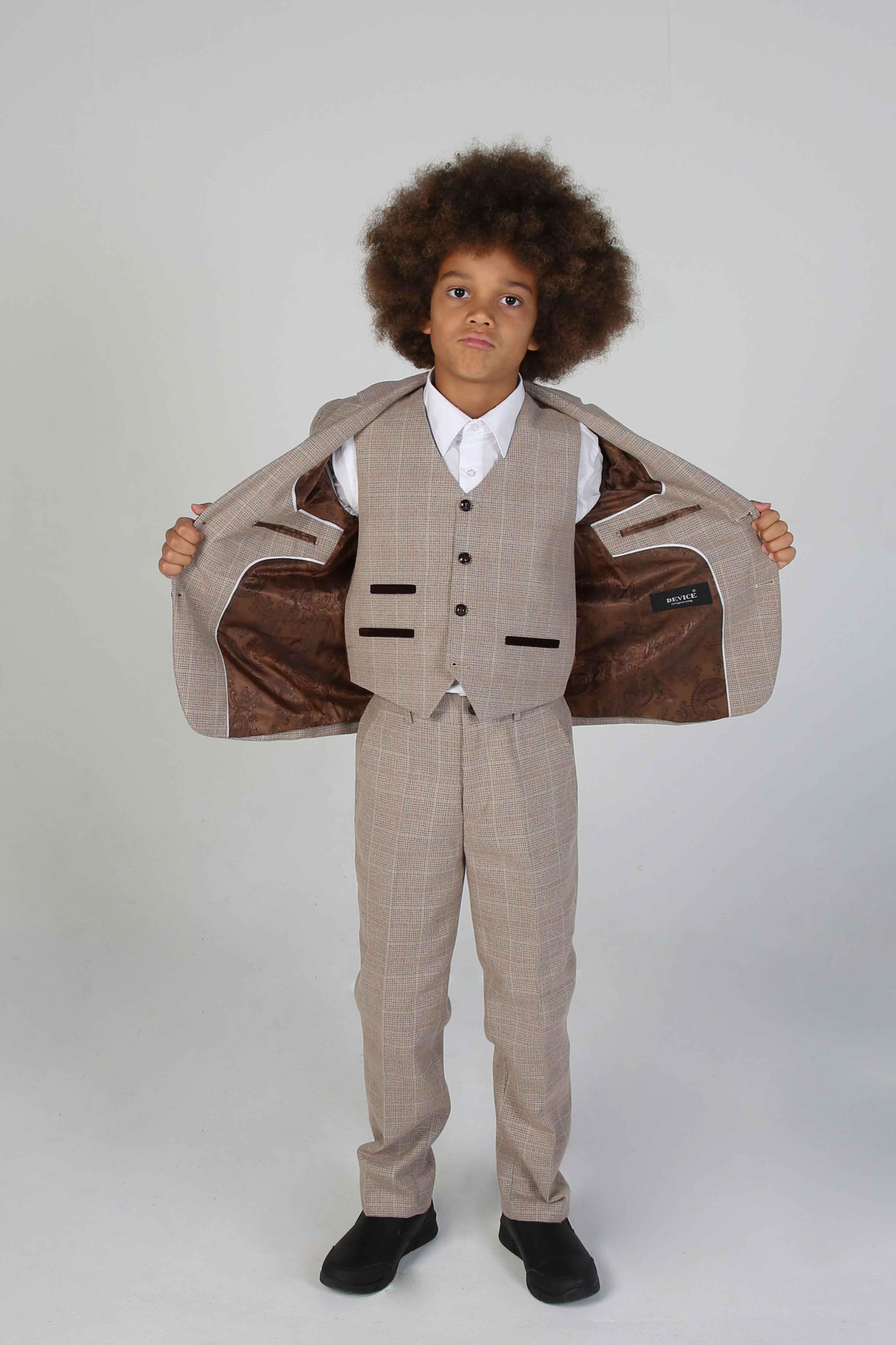 Paul Andrew Children - Device - Boy's Holland Beige Three Piece Suit