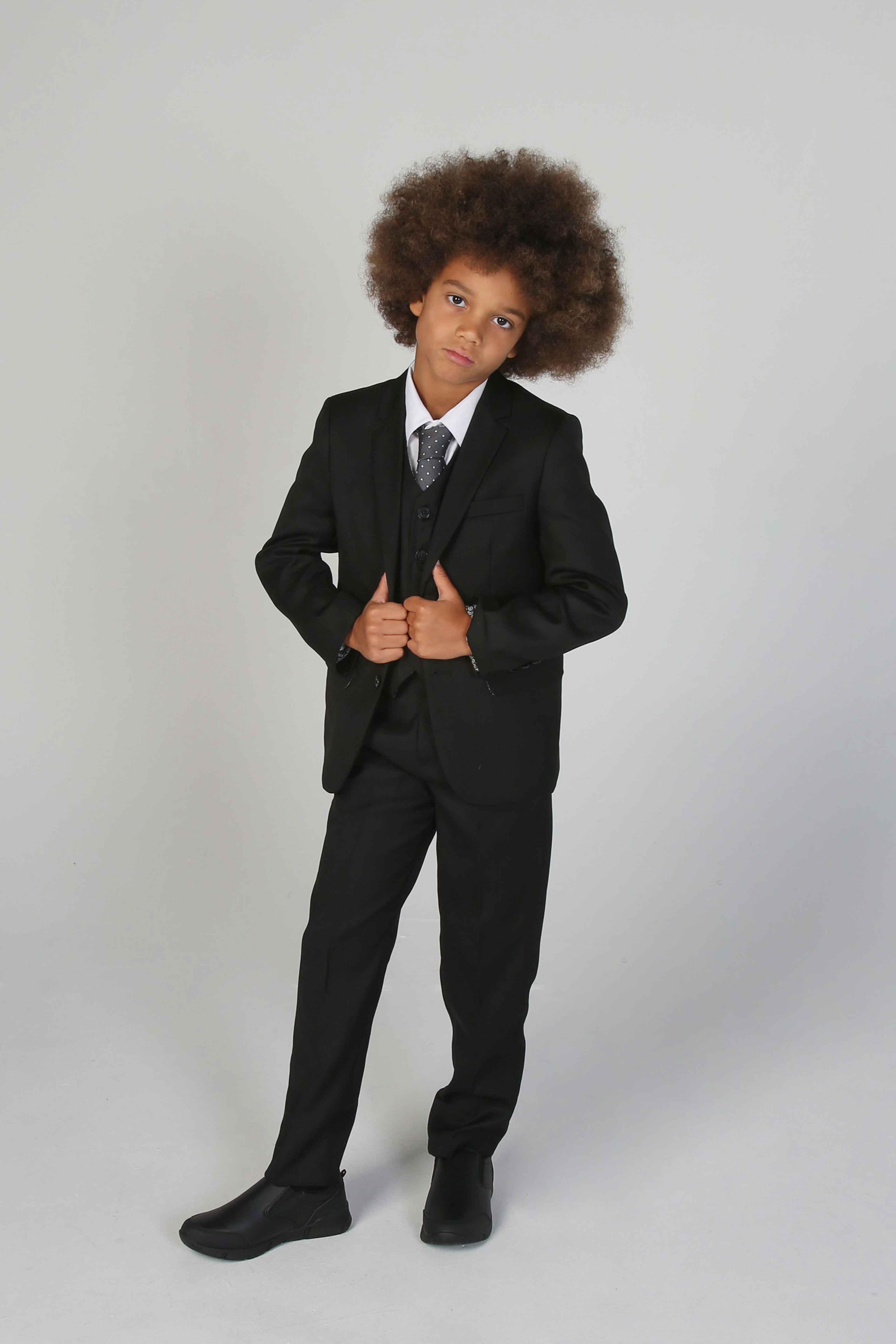 Paul Andrew Children - Device - Boy's Parker Black 5pc Suit