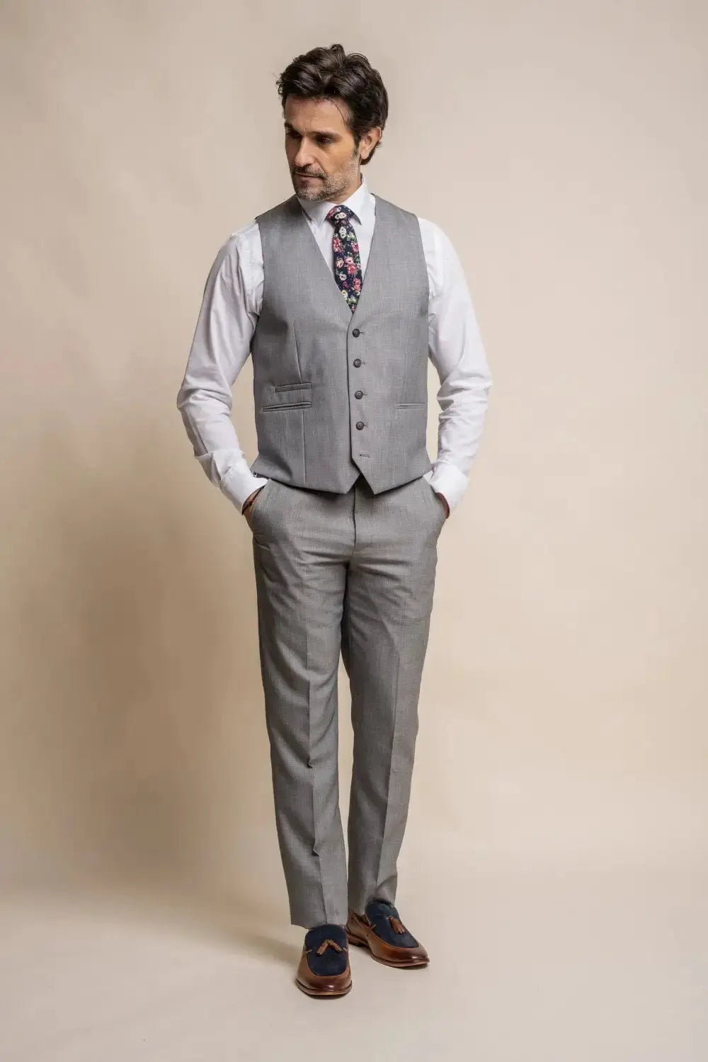 HOUSE OF CAVANI: Reegan Grey Slim Fit Suit