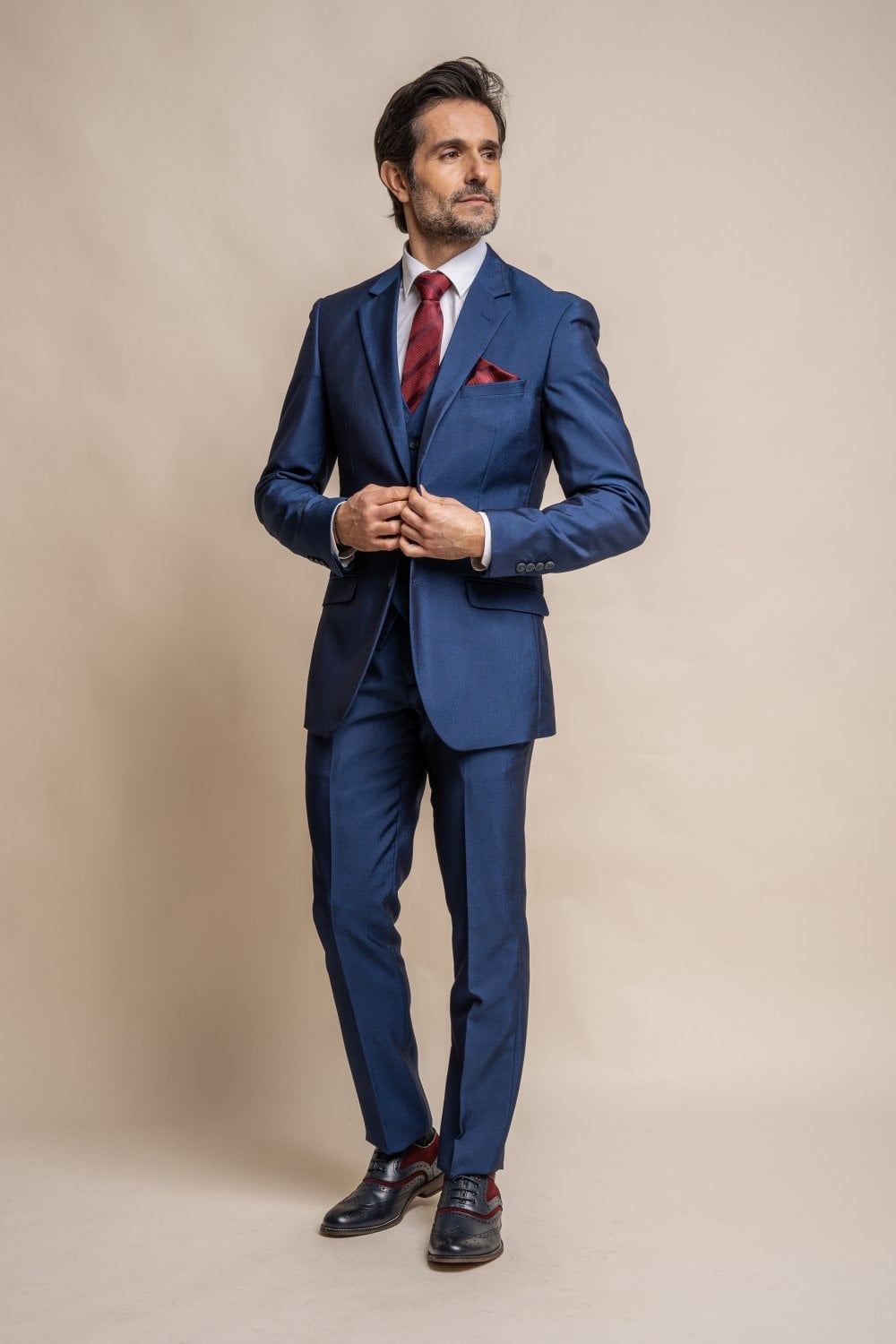 HOUSE OF CAVANI FORD BLUE SHORT THREE PIECE SUIT