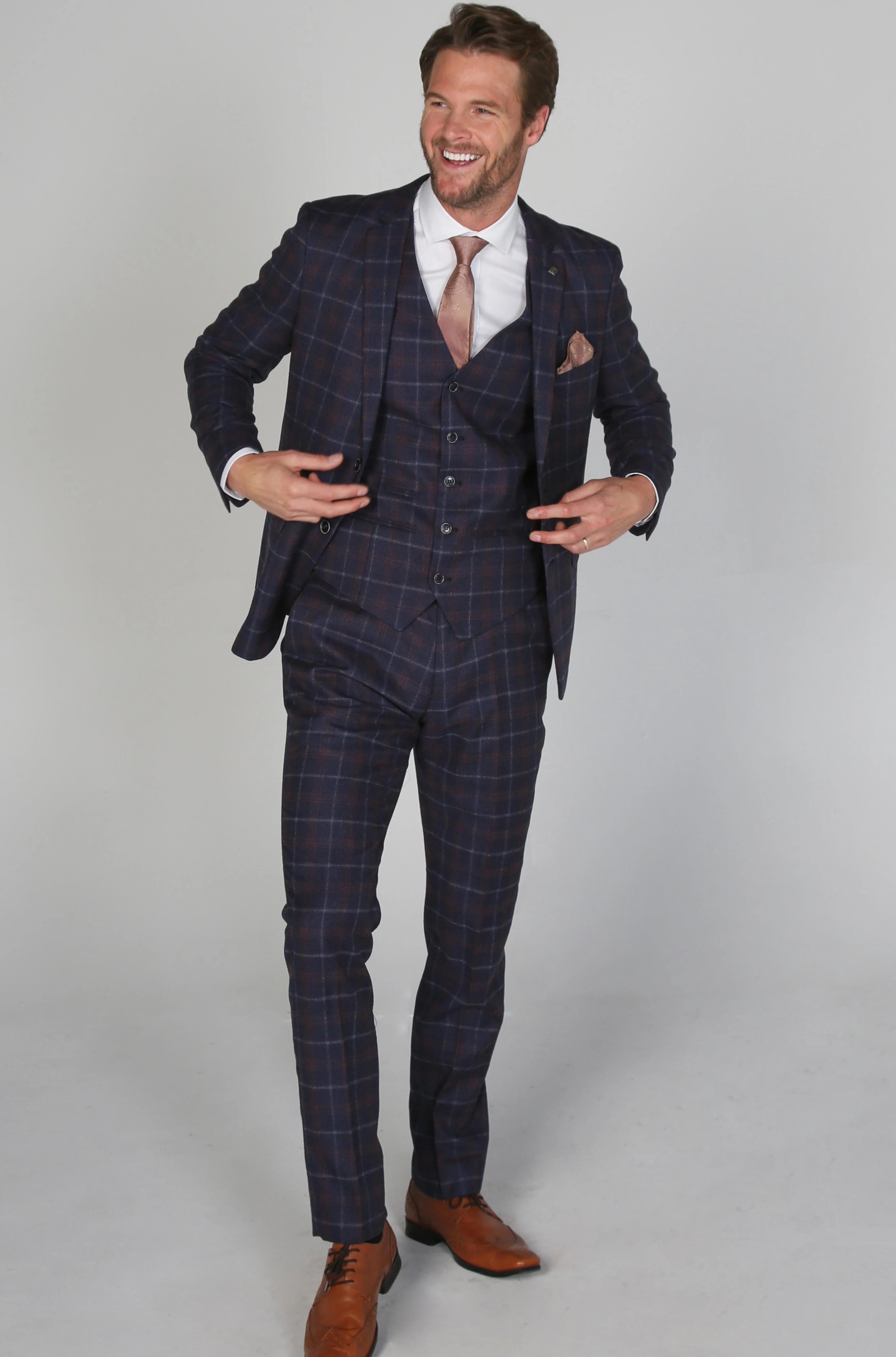 Paul Andrew  -Kenneth Navy Men's Three Piece Suit