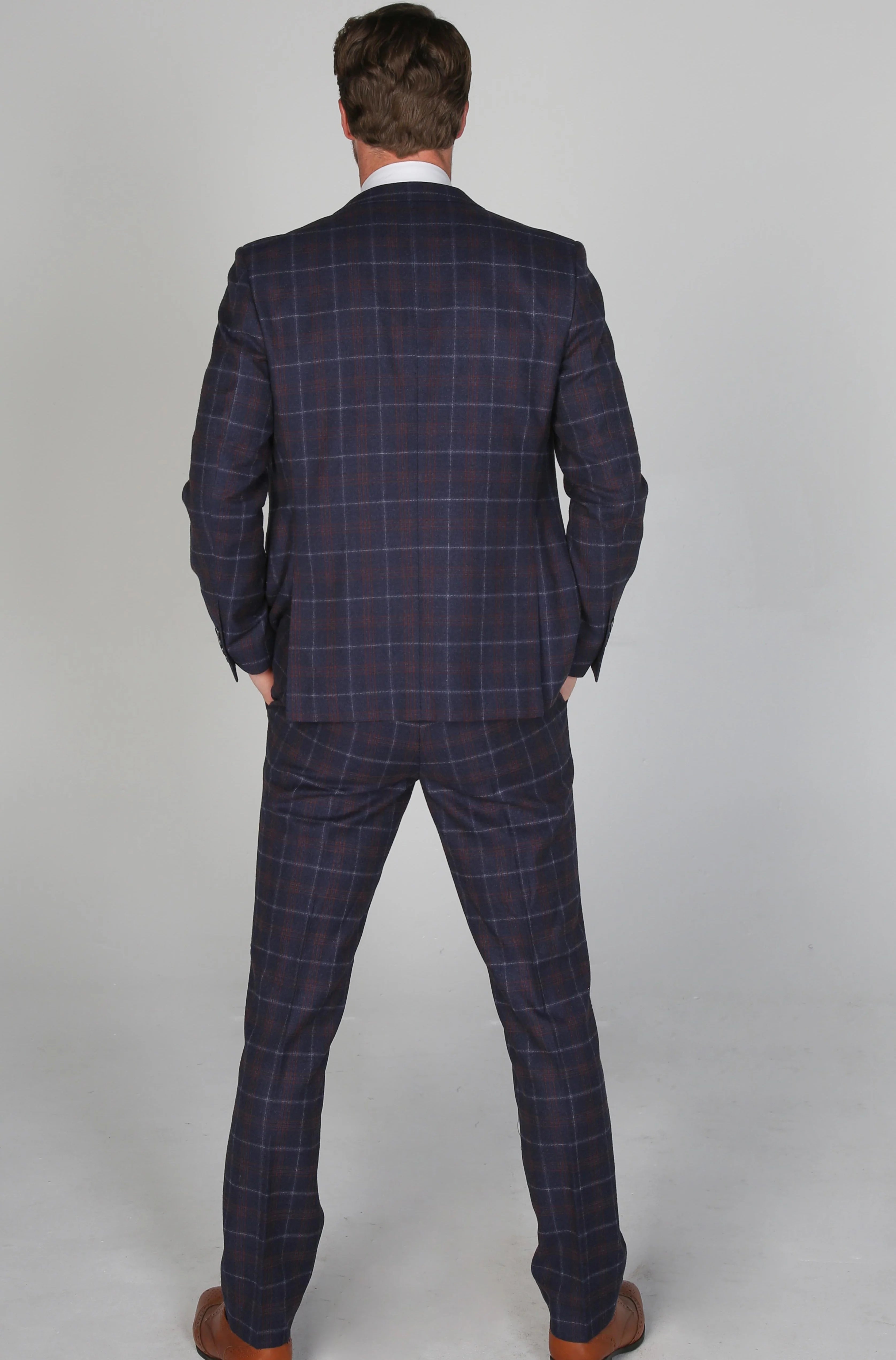 Paul Andrew  -Kenneth Navy Men's Three Piece Suit