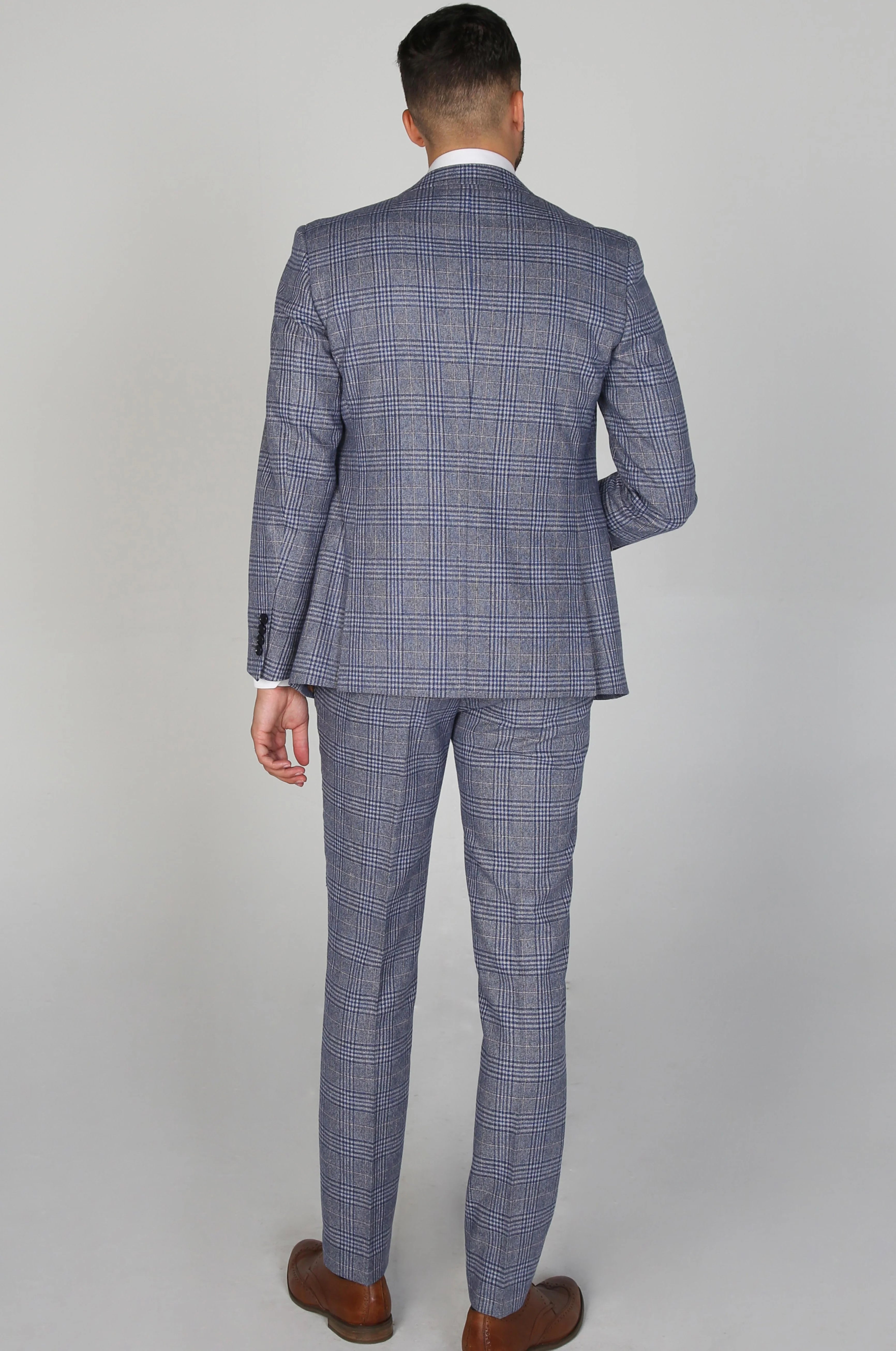 Paul Andrew  Viktor Blue Men's Three Piece Suit