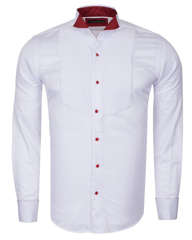 MAKROM-RED FANCY DRESS LONG SLEEVE BOW TIE SHIRT