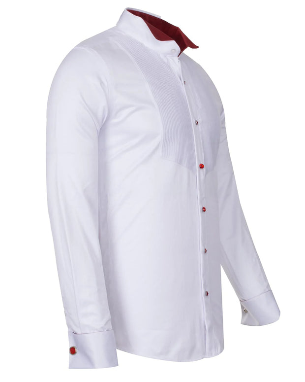 MAKROM-RED FANCY DRESS LONG SLEEVE BOW TIE SHIRT