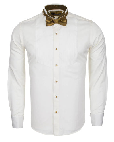 MAKROM-GOLD FANCY DRESS LONG SLEEVE BOW TIE SHIRT