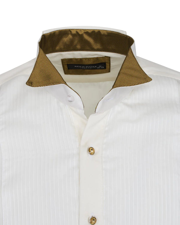 MAKROM-GOLD FANCY DRESS LONG SLEEVE BOW TIE SHIRT