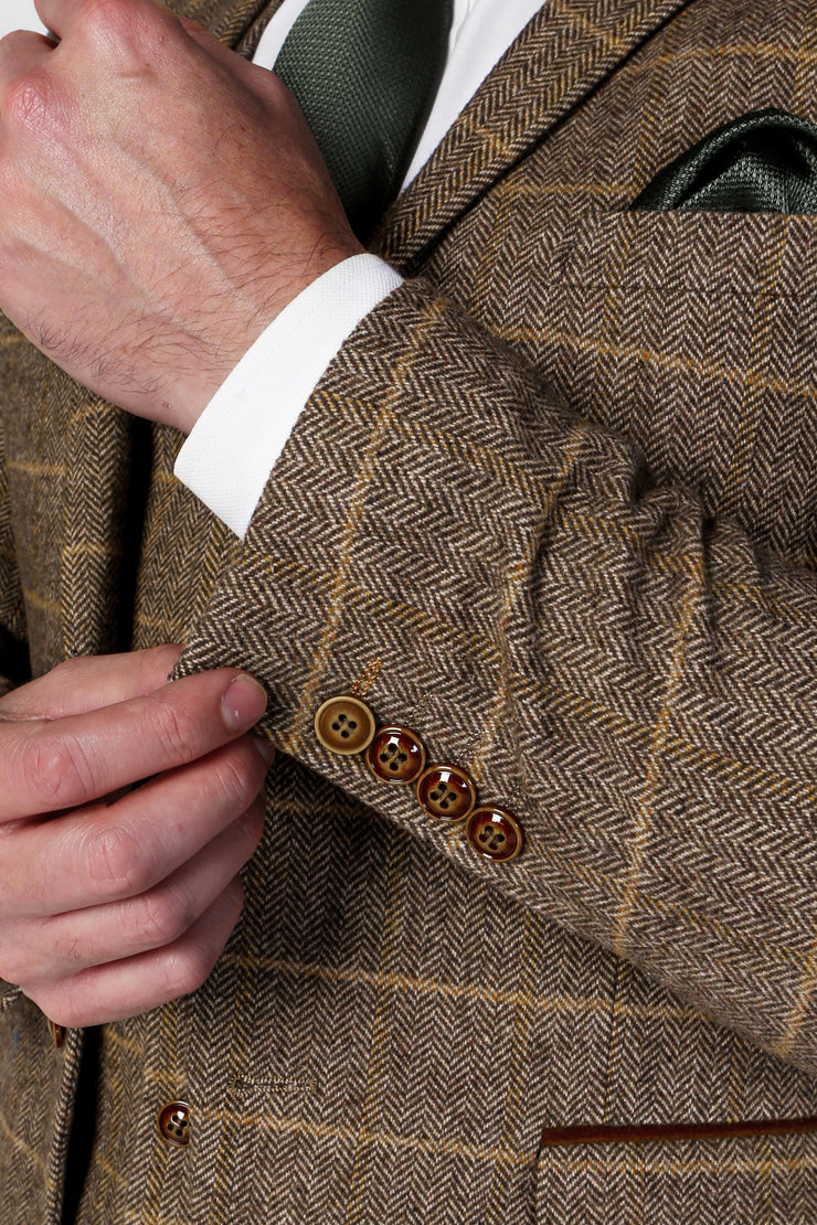 Harris Brown Tweed Check Three Piece Suit