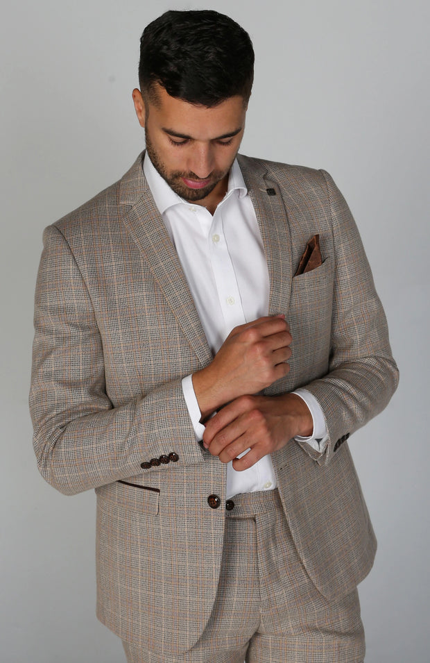 Paul Andrew -Holland Beige Men's Three Piece Suit