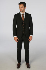 Mayfair Black Textured Three Piece Suit