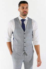 Mark Sky Blue Check Three Piece Suit