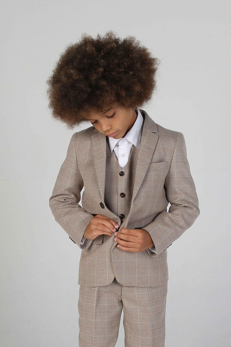 Paul Andrew Children - Device - Boy's Holland Beige Three Piece Suit