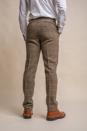 HOUSE OF CAVANI ALBERT BROWN LONG TWEED THREE PIECE SUIT