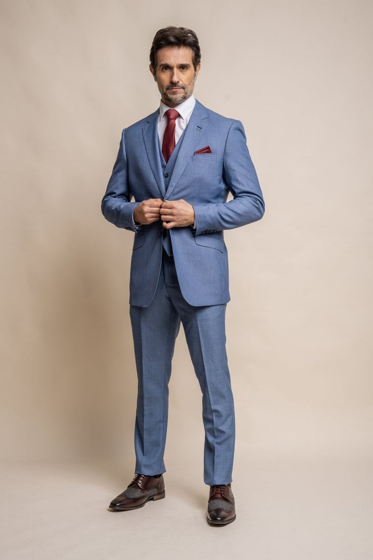 HOUSE OF CAVANI BLUE JAY LONG THREE PIECE SUIT