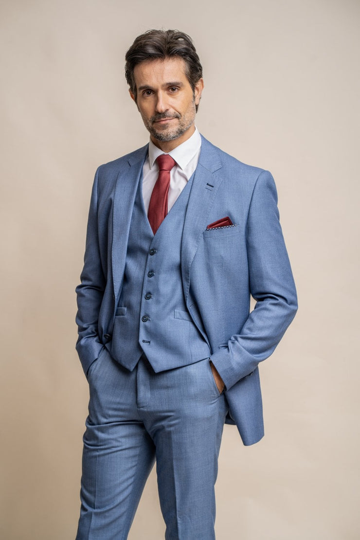 HOUSE OF CAVANI BLUE JAY LONG THREE PIECE SUIT