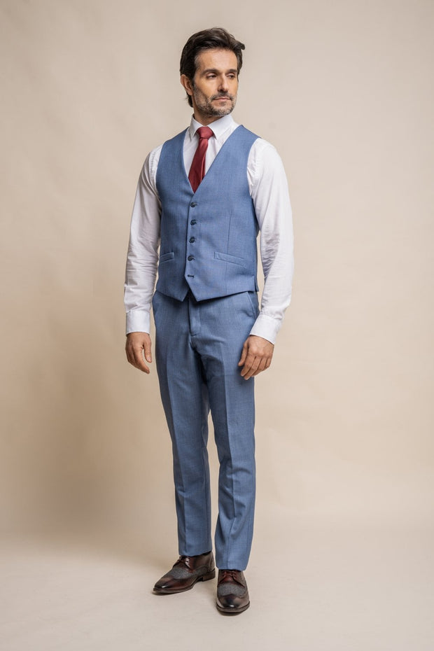 HOUSE OF CAVANI BLUE JAY LONG THREE PIECE SUIT