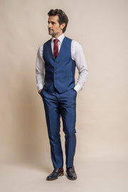 HOUSE OF CAVANI FORD BLUE LONG THREE PIECE SUIT