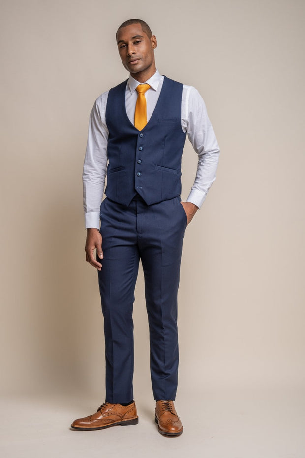 HOUSE OF CAVANI Jefferson Navy Long Three Piece Suit