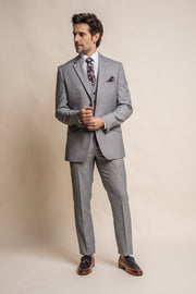 HOUSE OF CAVANI Reegan Grey Long Three Piece Suit