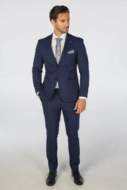 Mark Blue Check Three Piece Suit