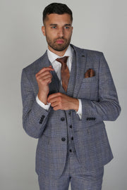 Paul Andrew  Viktor Blue Men's Three Piece Suit